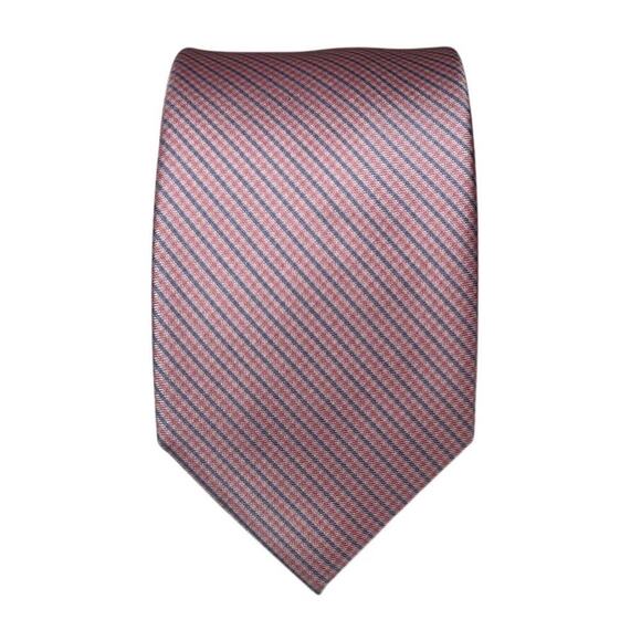 Tommy‎ Hilfiger Tie Pink Blue Diagonal Stripes Business Formal Preppy Classic - Picture 1 of 12